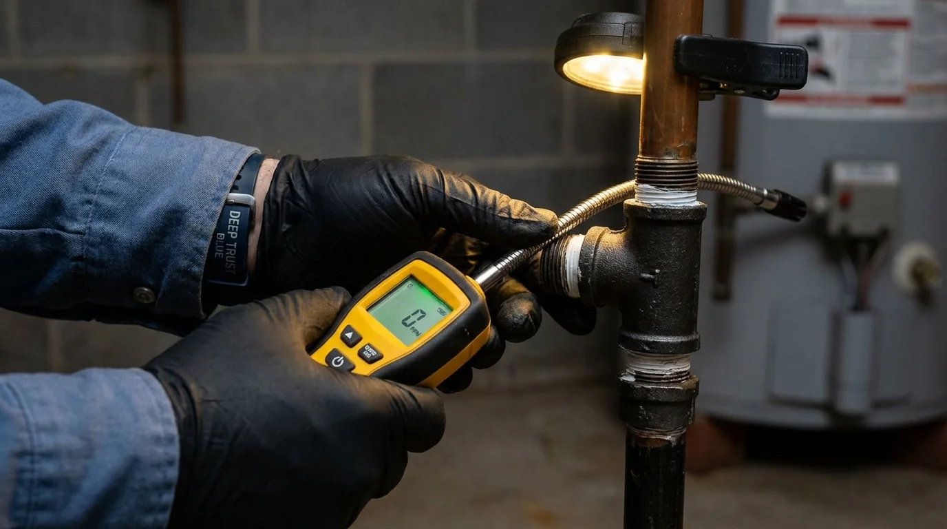 Gas leak detection with electronic sniffer by Johns Plumbing LLC in Ciales