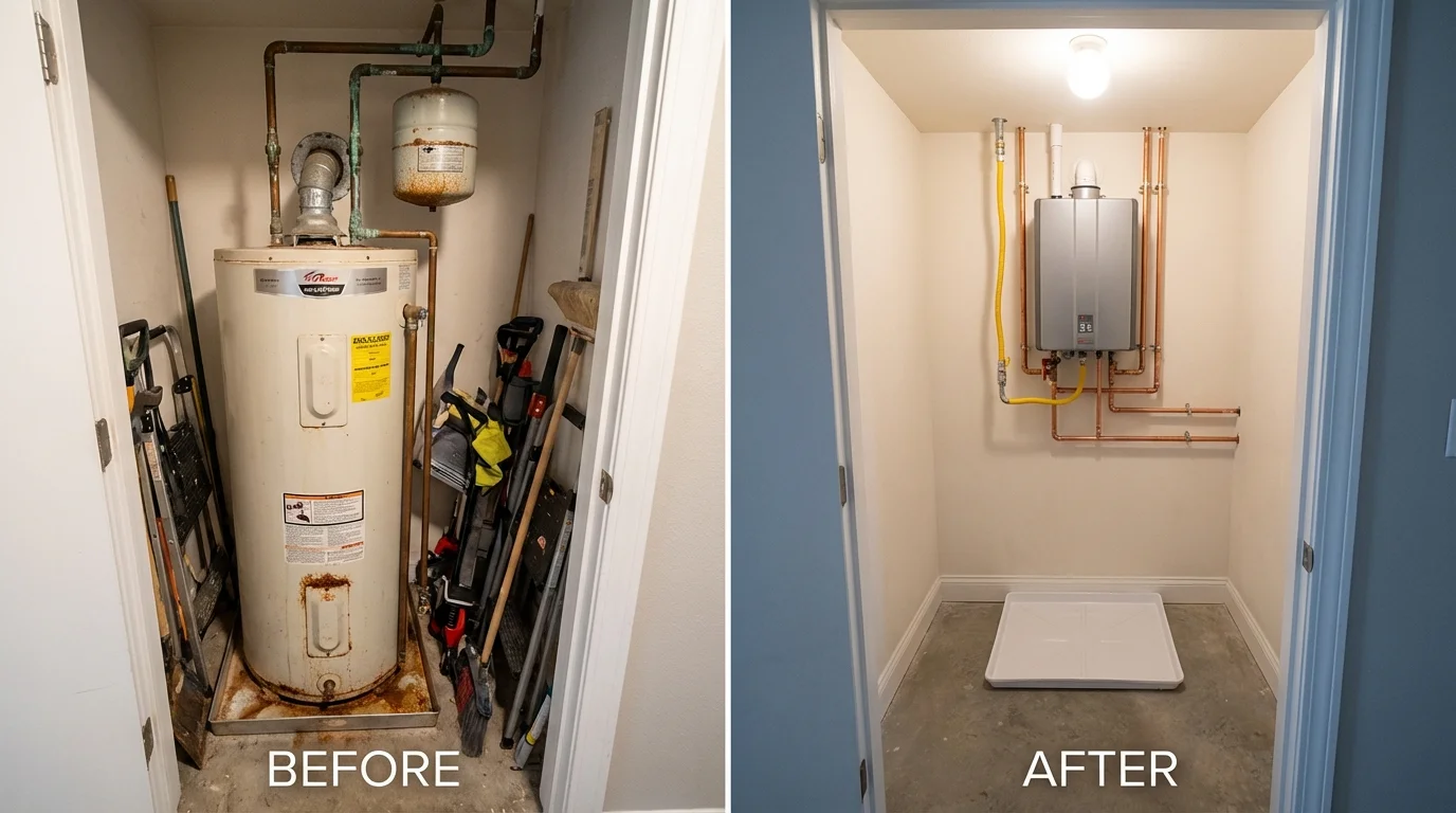 Tank water heater versus wall-mounted tankless unit comparison for Ciales, PR homeowners